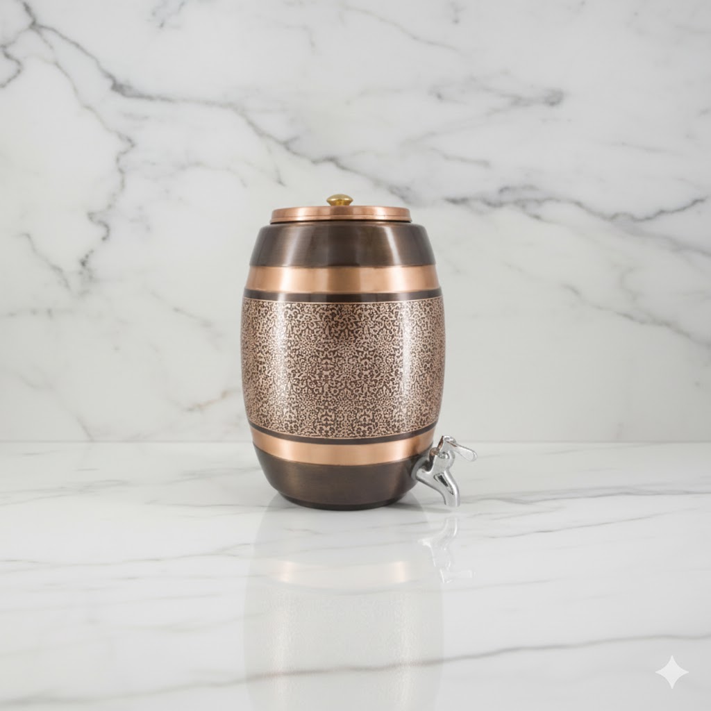 Premium Stylish 12 Liter Pure Copper Water Dispenser – Traditional Wellness with Modern Elegance